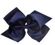 Hårsløjfe 15 cm; stor sløjfe, navy