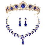 Diadem/tiara med smykkesæt - Annabel, blå