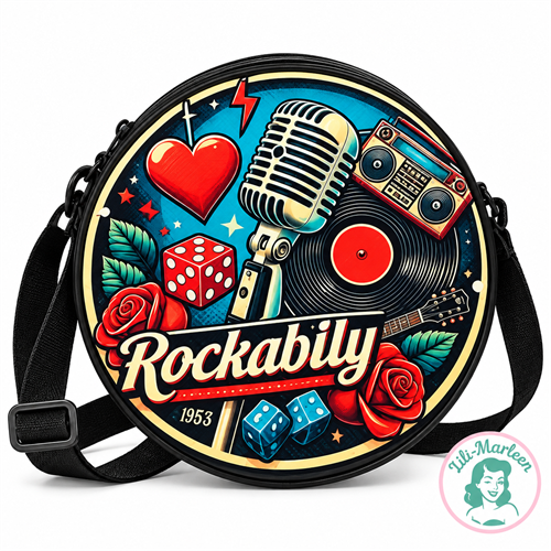 Miss Rockabily - rund taske / rygsæk 25 cm. 