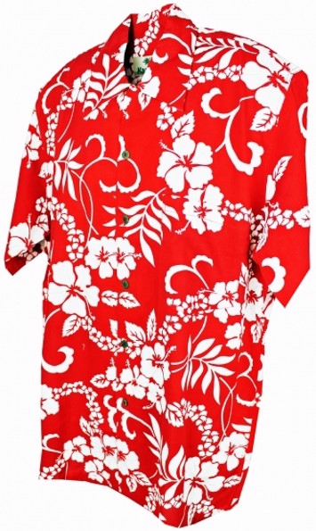 60´s Hawaii Skjorte - Waikiki Bright Red