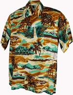 60´s Hawaii Skjorte - Tropical Mustard 