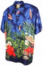 60´s Hawaii Skjorte Low Rider Blue Skjorte
