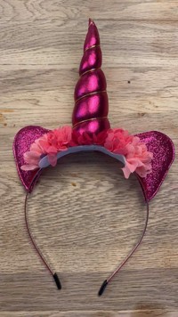 Enhjørning/unicorn hårbøjle, pink deluxe - vi elsker pynt 