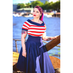 50´er kjole: Darleen sailor  - sød swingkjole med et lille ærme og bådudskæring 