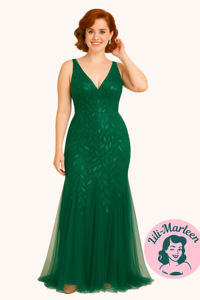 Lang gallakjole - Asta, grøn