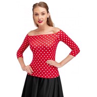 Bluse: Gloria polka dot - sød bluse med polka prikker 