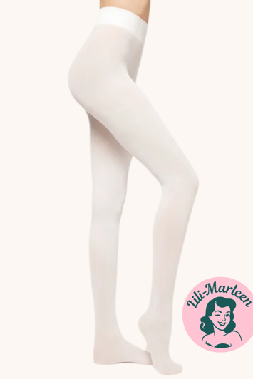Farvede strømpebukser - Hvid