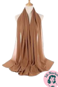 Chiffon Sjal, lys brun – Varm lys karamelbrun elegance