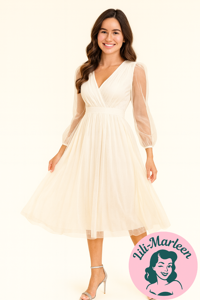 Konfirmations kjole -  Zenia - sød champagnefarvet kjole med blød tyl